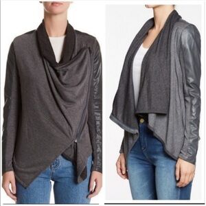 Blank NYC- Private Practice Vegan Leather Draped Jacket SM